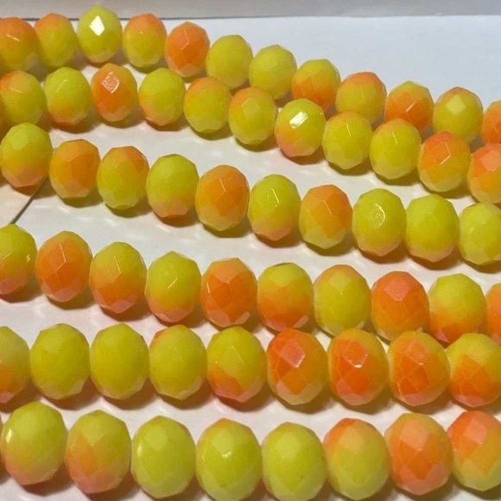 7 Strands Strung Crystal Beads Orange Yellow